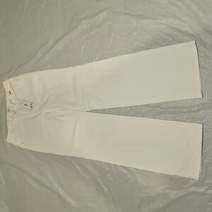 Judy Blue Women's 11/30 High-Rise Braided Waistband White Wide Leg Jeans